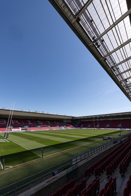240426 - Wales Women’s Rugby Captain’s Run - A general view of the stadium during Captain’s Run at Ashton Gate, ahead of the Women’s 6 Nations match against England