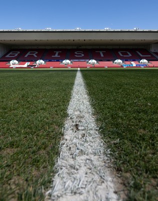 240426 - Wales Women’s Rugby Captain’s Run - A general view of the stadium during Captain’s Run at Ashton Gate, ahead of the Women’s 6 Nations match against England