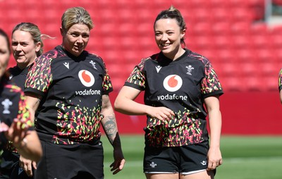 240426 - Wales Women’s Rugby Captain’s Run - Alisha Joyce during Captain’s Run at Ashton Gate, ahead of the Women’s 6 Nations match against England
