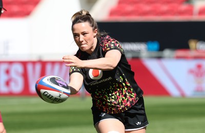 240426 - Wales Women’s Rugby Captain’s Run - Alisha Joyce during Captain’s Run at Ashton Gate, ahead of the Women’s 6 Nations match against England