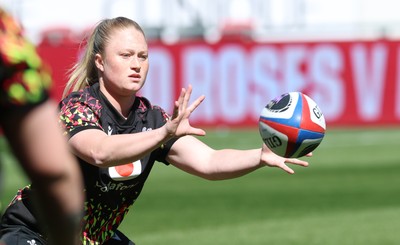 240426 - Wales Women’s Rugby Captain’s Run - Seren Lockwood during Captain’s Run at Ashton Gate, ahead of the Women’s 6 Nations match against England