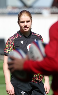 240426 - Wales Women’s Rugby Captain’s Run - Bethan Lewis during Captain’s Run at Ashton Gate, ahead of the Women’s 6 Nations match against England