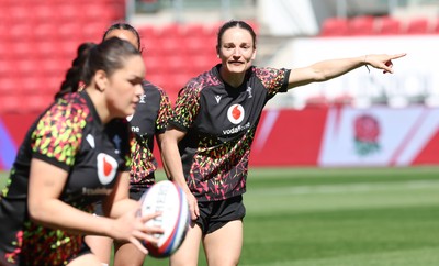 240426 - Wales Women’s Rugby Captain’s Run - Jasmine Joyce during Captain’s Run at Ashton Gate, ahead of the Women’s 6 Nations match against England