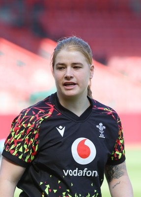 240426 - Wales Women’s Rugby Captain’s Run - Bethan Lewis during Captain’s Run at Ashton Gate, ahead of the Women’s 6 Nations match against England