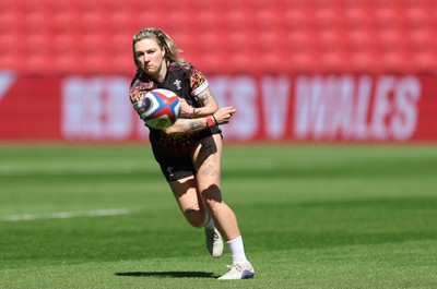 240426 - Wales Women’s Rugby Captain’s Run - Keira Bevan during Captain’s Run at Ashton Gate, ahead of the Women’s 6 Nations match against England