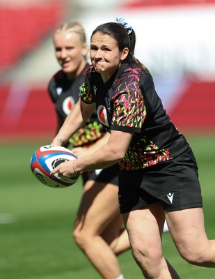 240426 - Wales Women’s Rugby Captain’s Run - Kayleigh Powell during Captain’s Run at Ashton Gate, ahead of the Women’s 6 Nations match against England