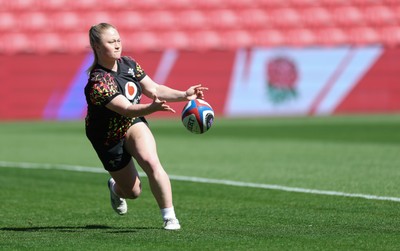 240426 - Wales Women’s Rugby Captain’s Run - Seren Lockwood during Captain’s Run at Ashton Gate, ahead of the Women’s 6 Nations match against England