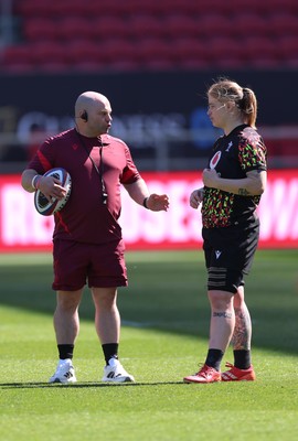 240426 - Wales Women’s Rugby Captain’s Run - Sean Lynn, Wales Women head coach during Captain’s Run at Ashton Gate, ahead of the Women’s 6 Nations match against England