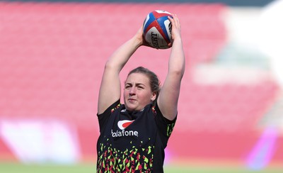 240426 - Wales Women’s Rugby Captain’s Run - Molly Reardon during Captain’s Run at Ashton Gate, ahead of the Women’s 6 Nations match against England
