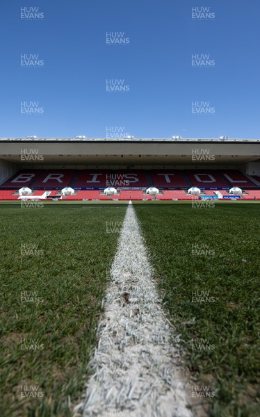 240426 - Wales Women’s Rugby Captain’s Run - A general view of the stadium during Captain’s Run at Ashton Gate, ahead of the Women’s 6 Nations match against England