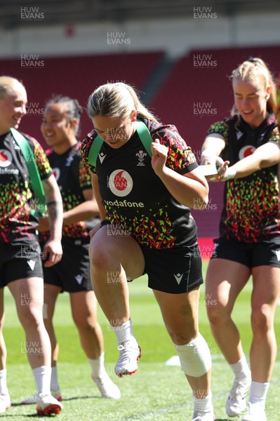 240426 - Wales Women’s Rugby Captain’s Run - Freya Bell during Captain’s Run at Ashton Gate, ahead of the Women’s 6 Nations match against England