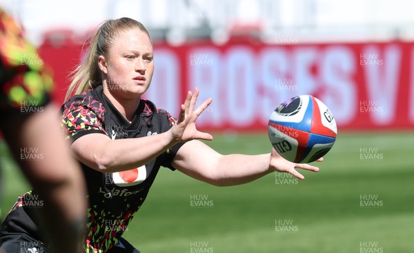 240426 - Wales Women’s Rugby Captain’s Run - Seren Lockwood during Captain’s Run at Ashton Gate, ahead of the Women’s 6 Nations match against England