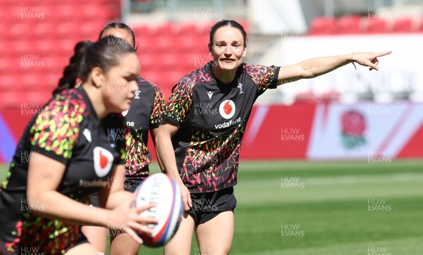240426 - Wales Women’s Rugby Captain’s Run - Jasmine Joyce during Captain’s Run at Ashton Gate, ahead of the Women’s 6 Nations match against England