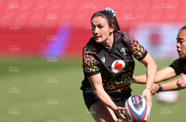 240426 - Wales Women’s Rugby Captain’s Run - Kayleigh Powell during Captain’s Run at Ashton Gate, ahead of the Women’s 6 Nations match against England