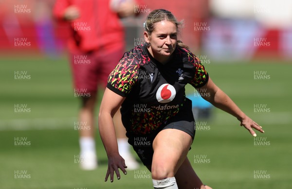240426 - Wales Women’s Rugby Captain’s Run - Freya Bell during Captain’s Run at Ashton Gate, ahead of the Women’s 6 Nations match against England