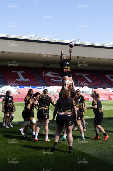 240426 - Wales Women’s Rugby Captain’s Run - Alisha Joyce during Captain’s Run at Ashton Gate, ahead of the Women’s 6 Nations match against England