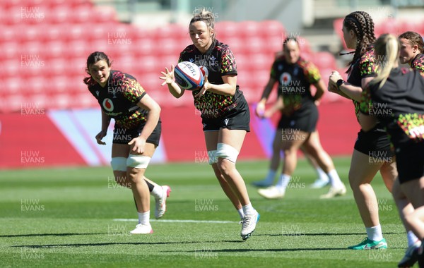 240426 - Wales Women’s Rugby Captain’s Run - Alisha Joyce during Captain’s Run at Ashton Gate, ahead of the Women’s 6 Nations match against England