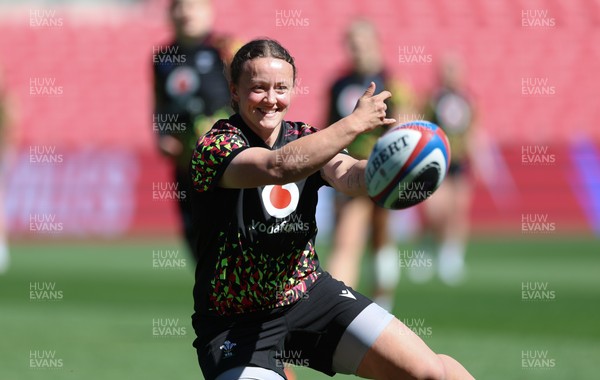 240426 - Wales Women’s Rugby Captain’s Run - Lleucu George during Captain’s Run at Ashton Gate, ahead of the Women’s 6 Nations match against England