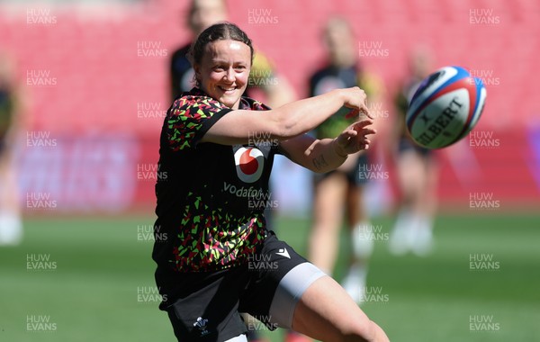 240426 - Wales Women’s Rugby Captain’s Run - Lleucu George during Captain’s Run at Ashton Gate, ahead of the Women’s 6 Nations match against England