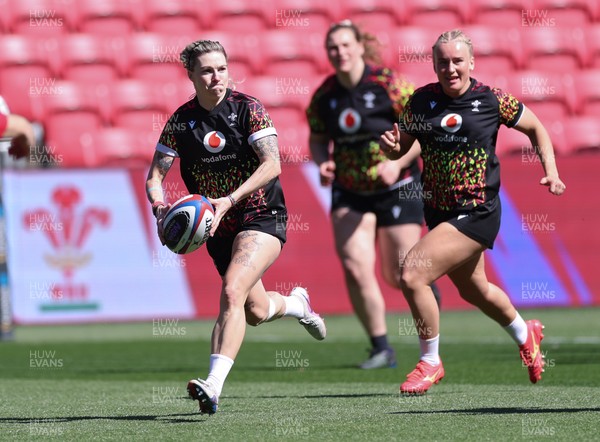 240426 - Wales Women’s Rugby Captain’s Run - Keira Bevan during Captain’s Run at Ashton Gate, ahead of the Women’s 6 Nations match against England