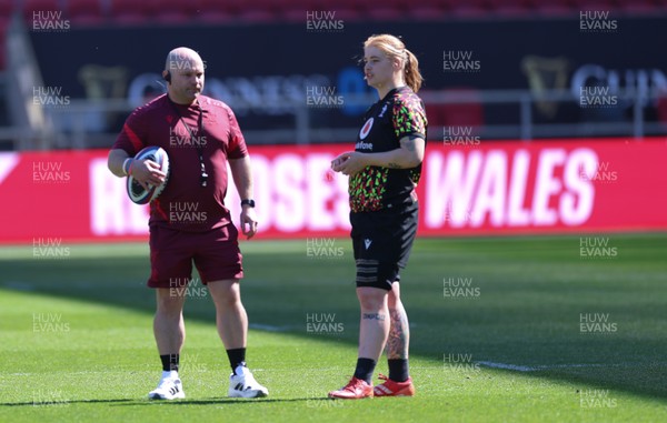 240426 - Wales Women’s Rugby Captain’s Run - Sean Lynn, Wales Women head coach during Captain’s Run at Ashton Gate, ahead of the Women’s 6 Nations match against England