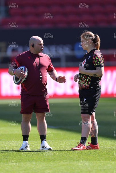 240426 - Wales Women’s Rugby Captain’s Run - Sean Lynn, Wales Women head coach during Captain’s Run at Ashton Gate, ahead of the Women’s 6 Nations match against England