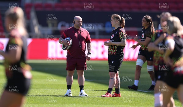 240426 - Wales Women’s Rugby Captain’s Run - Sean Lynn, Wales Women head coach during Captain’s Run at Ashton Gate, ahead of the Women’s 6 Nations match against England