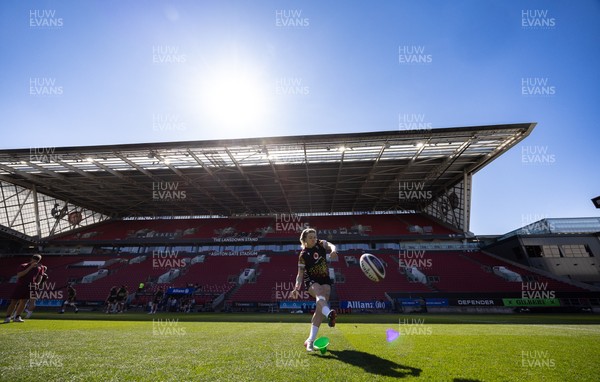 240426 - Wales Women’s Rugby Captain’s Run - Keira Bevan during Captain’s Run at Ashton Gate, ahead of the Women’s 6 Nations match against England