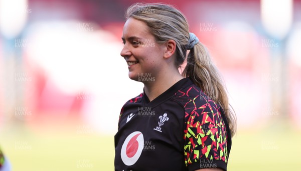 240426 - Wales Women’s Rugby Captain’s Run - Freya Bell during Captain’s Run at Ashton Gate, ahead of the Women’s 6 Nations match against England
