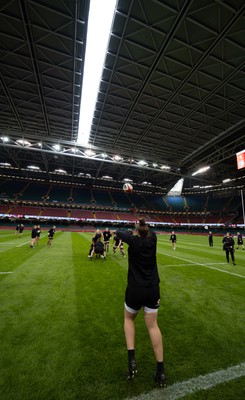 260424 - Wales Women Rugby Captain’s Run - The Wales team during Captain’s Run at the Principality Stadium ahead of Wales’ Guinness Women’s 6 Nations match against Italy