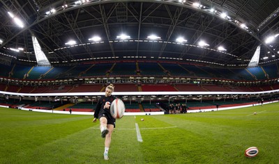 260424 - Wales Women Rugby Captain’s Run - Wales’ Keira Bevan during Captain’s Run at the Principality Stadium ahead of Wales’ Guinness Women’s 6 Nations match against Italy