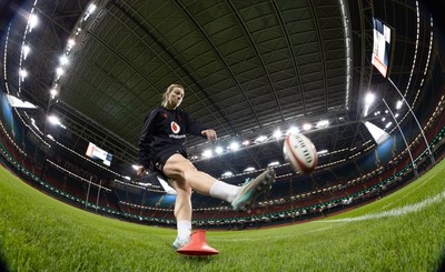 260424 - Wales Women Rugby Captain’s Run - Wales’ Keira Bevan during Captain’s Run at the Principality Stadium ahead of Wales’ Guinness Women’s 6 Nations match against Italy