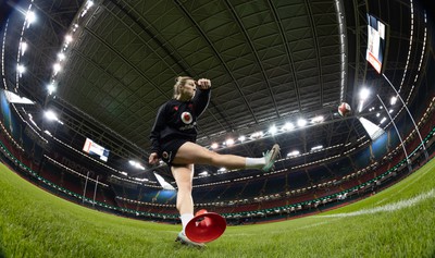 260424 - Wales Women Rugby Captain’s Run - Wales’ Keira Bevan during Captain’s Run at the Principality Stadium ahead of Wales’ Guinness Women’s 6 Nations match against Italy