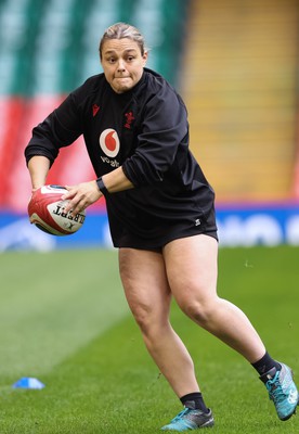 260424 - Wales Women Rugby Captain’s Run - Jenni Scoble during Captain’s Run at the Principality Stadium ahead of Wales’ Guinness Women’s 6 Nations match against Italy 