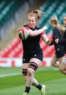 260424 - Wales Women Rugby Captain’s Run - Abbie Fleming during Captain’s Run at the Principality Stadium ahead of Wales’ Guinness Women’s 6 Nations match against Italy 