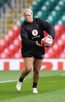 260424 - Wales Women Rugby Captain’s Run - Kelsey Jones during Captain’s Run at the Principality Stadium ahead of Wales’ Guinness Women’s 6 Nations match against Italy 