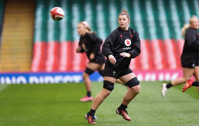 260424 - Wales Women Rugby Captain’s Run - Kate Williams during Captain’s Run at the Principality Stadium ahead of Wales’ Guinness Women’s 6 Nations match against Italy 