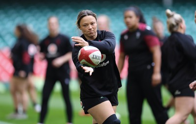 260424 - Wales Women Rugby Captain’s Run - Alisha Butchers during Captain’s Run at the Principality Stadium ahead of Wales’ Guinness Women’s 6 Nations match against Italy 