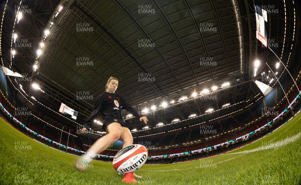 260424 - Wales Women Rugby Captain’s Run - Wales’ Keira Bevan during Captain’s Run at the Principality Stadium ahead of Wales’ Guinness Women’s 6 Nations match against Italy