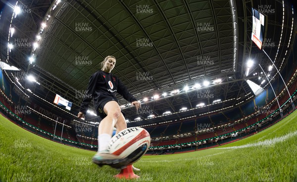 260424 - Wales Women Rugby Captain’s Run - Wales’ Keira Bevan during Captain’s Run at the Principality Stadium ahead of Wales’ Guinness Women’s 6 Nations match against Italy