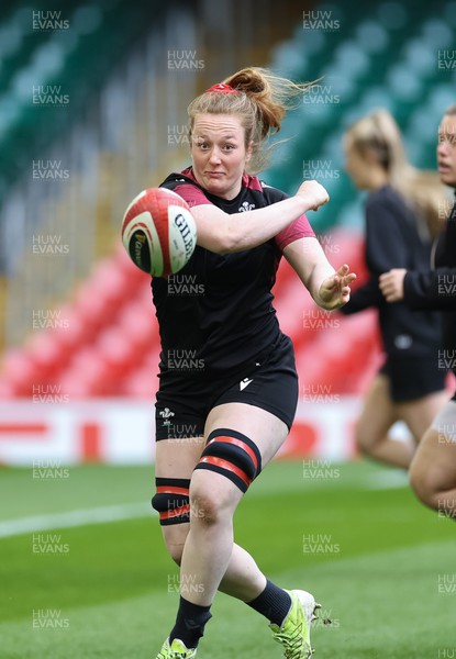 260424 - Wales Women Rugby Captain’s Run - Abbie Fleming during Captain’s Run at the Principality Stadium ahead of Wales’ Guinness Women’s 6 Nations match against Italy 