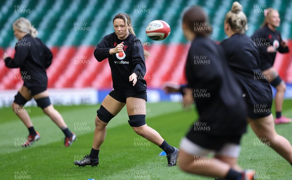260424 - Wales Women Rugby Captain’s Run - Alisha Butchers during Captain’s Run at the Principality Stadium ahead of Wales’ Guinness Women’s 6 Nations match against Italy 