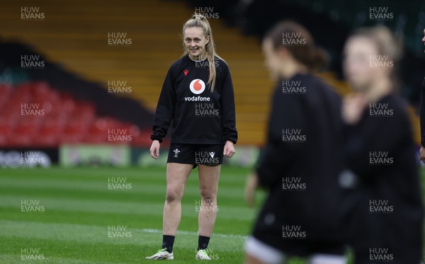 260424 - Wales Women Rugby Captain’s Run - Hannah Jones during Captain’s Run at the Principality Stadium ahead of Wales’ Guinness Women’s 6 Nations match against Italy 