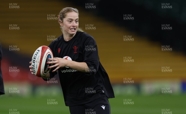 260424 - Wales Women Rugby Captain’s Run - Lisa Neumann during Captain’s Run at the Principality Stadium ahead of Wales’ Guinness Women’s 6 Nations match against Italy 