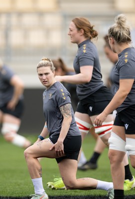 260425 - Wales Women Captains Run - Keira Bevan during Captains Run ahead of Wales’ final Guinness Women’s Six Nations match against Italy