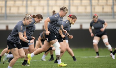 260425 - Wales Women Captains Run - Donna Rose during Captains Run ahead of Wales’ final Guinness Women’s Six Nations match against Italy