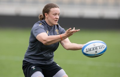 260425 - Wales Women Captains Run - Lleucu George during Captains Run ahead of Wales’ final Guinness Women’s Six Nations match against Italy