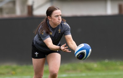 260425 - Wales Women Captains Run - Sian Jones during Captains Run ahead of Wales’ final Guinness Women’s Six Nations match against Italy