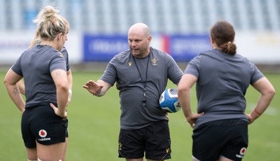 260425 - Wales Women Captains Run -Sean Lynn, Wales Women head coach during Captains Run ahead of Wales’ final Guinness Women’s Six Nations match against Italy