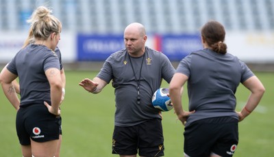 260425 - Wales Women Captains Run -Sean Lynn, Wales Women head coach during Captains Run ahead of Wales’ final Guinness Women’s Six Nations match against Italy